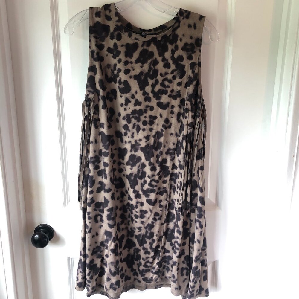 Sleeveless Animal Print Dress - Size M